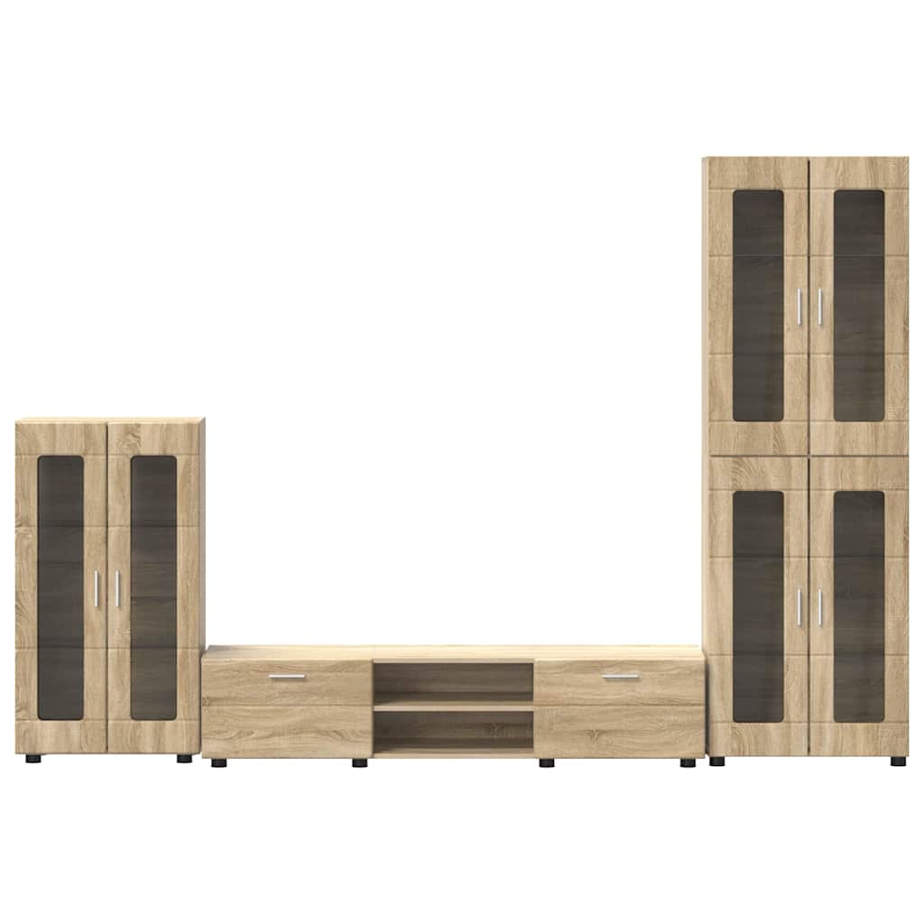 TV Cabinet Set with Shelf FLORIN 3 pcs Sonoma Oak Particleboard