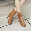 Women’s Lace-Up Peep-Toe High Heel Cut-Out Sandals