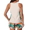 Womens Two Piece Tankini Swimsuit Set Racerback Tank Top with High Waisted Board Shorts Modest Bathing Suit