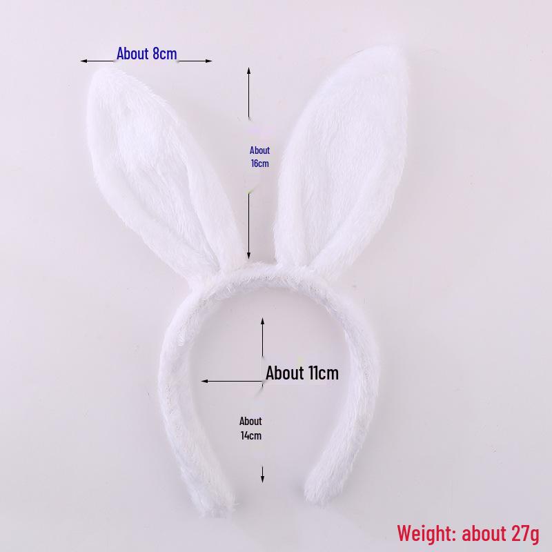 Children's Cute Plush Rabbit Ear Headband for Face Washing and Photos