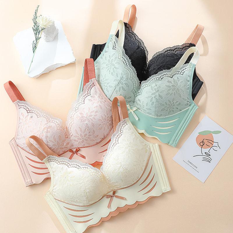 Damen Sexy Spitzen-BHs Kabellose Push-Up-BHs Verstellbare Unterwäsche