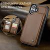 For iPhone 16 Phone Case CASEME C22 Leather Back Cover with RFID Blocking Card Slots