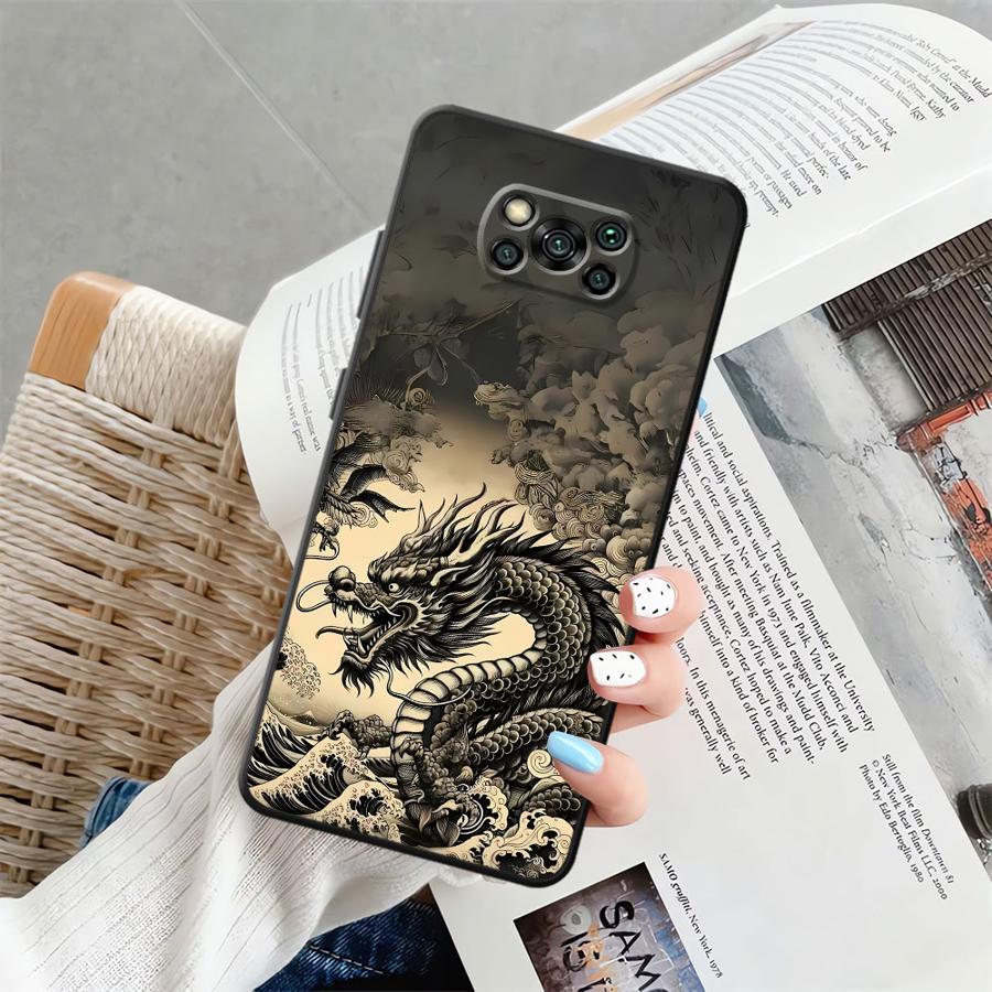 

Чехол для телефона Funda для Xiaomi Poco F8 C61 C50 C75 F3 F1 C71 M5 M3 M4 M7 Pro X3 X4 X5 X7 Pro Драконий Тотем Poco M7 pro 5G