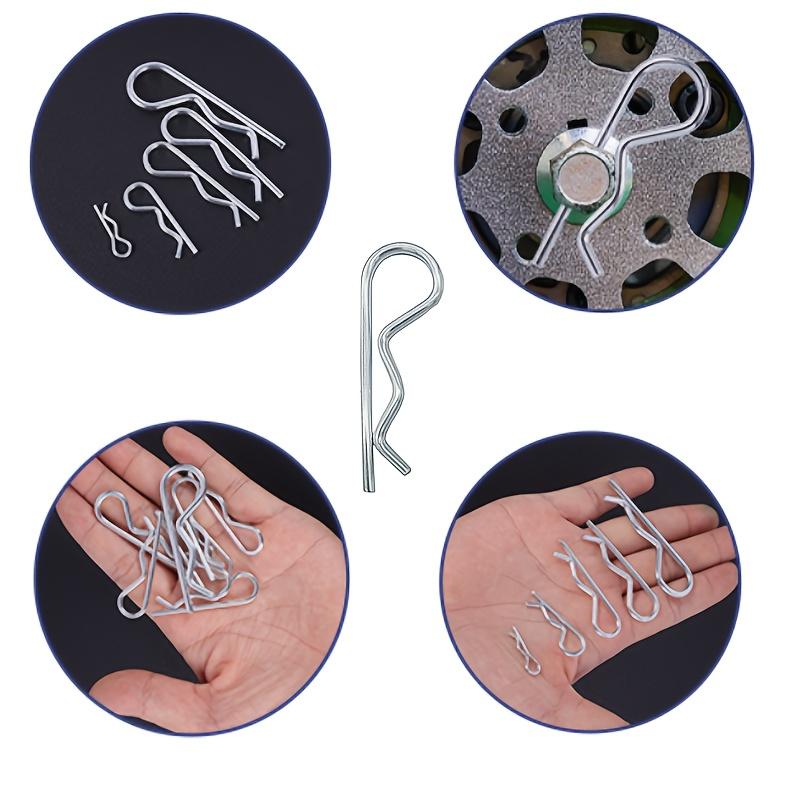 100 pcs Cotter Pins Spring Connectors 2 Mm, R-Clips Splint Assortment Galvanised Spring Pins Safety Pins Set