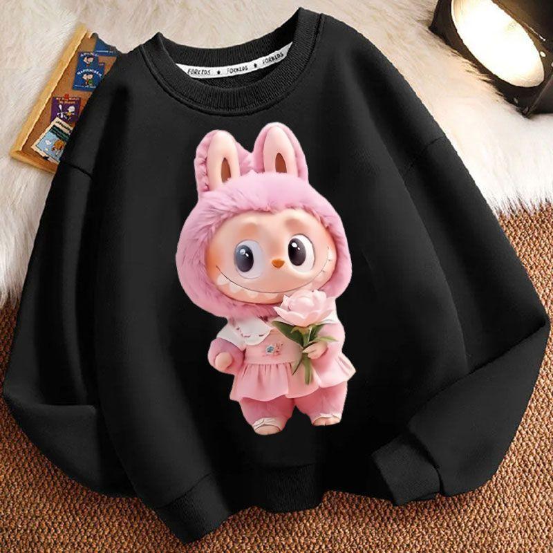 Kinder Mode Kapuzenpullover, Rundhals Langarm Locker geschnittene Jacken für Jungen und Mädchen im Frühling und Herbst