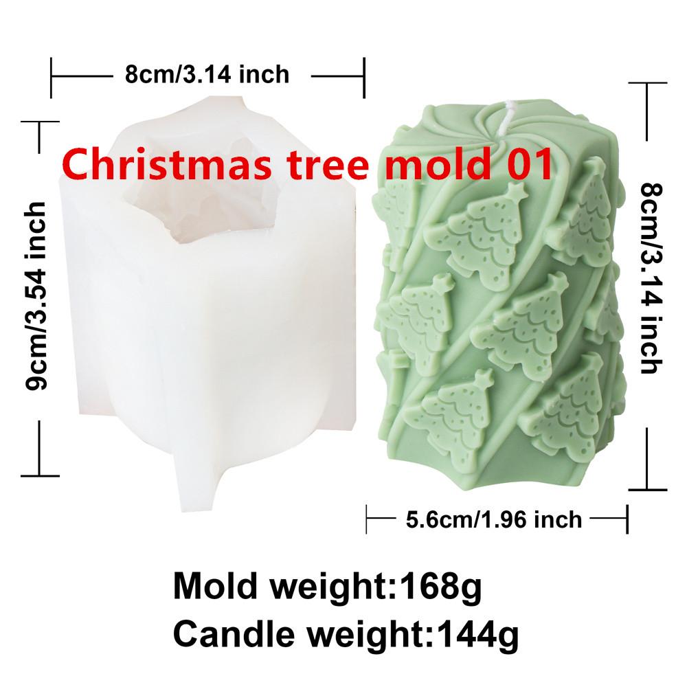 3D Christmas Tree Santa Claus Candle Silicone Molds DIY Christmas Decor Soap Making Festive Aromatherapy Candle Supplies