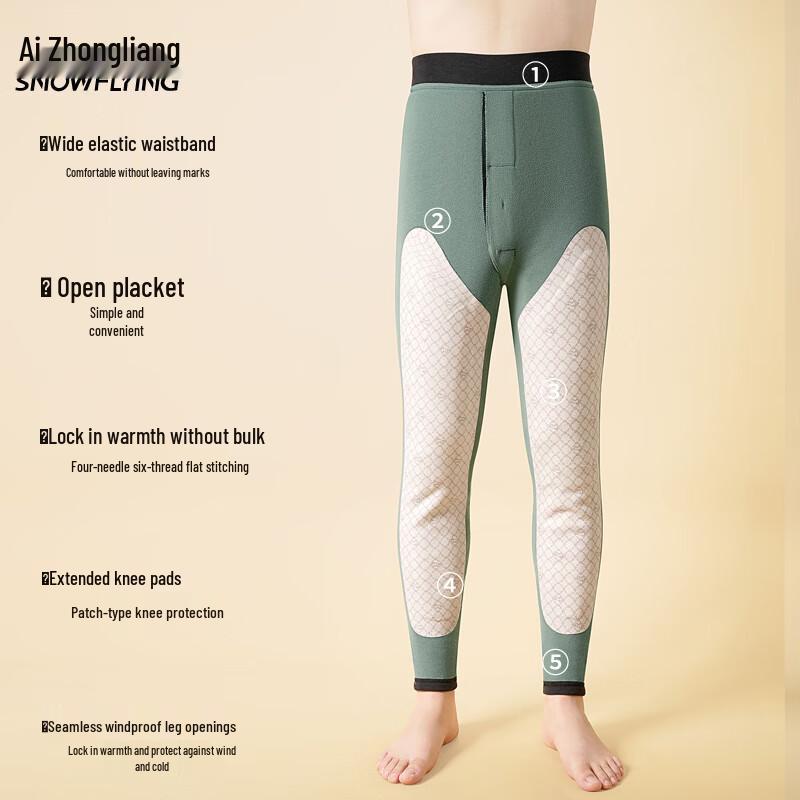 Xue Zhong Fei Herren Wollgefüllte Thermische Knieschutz Basisschicht Hose