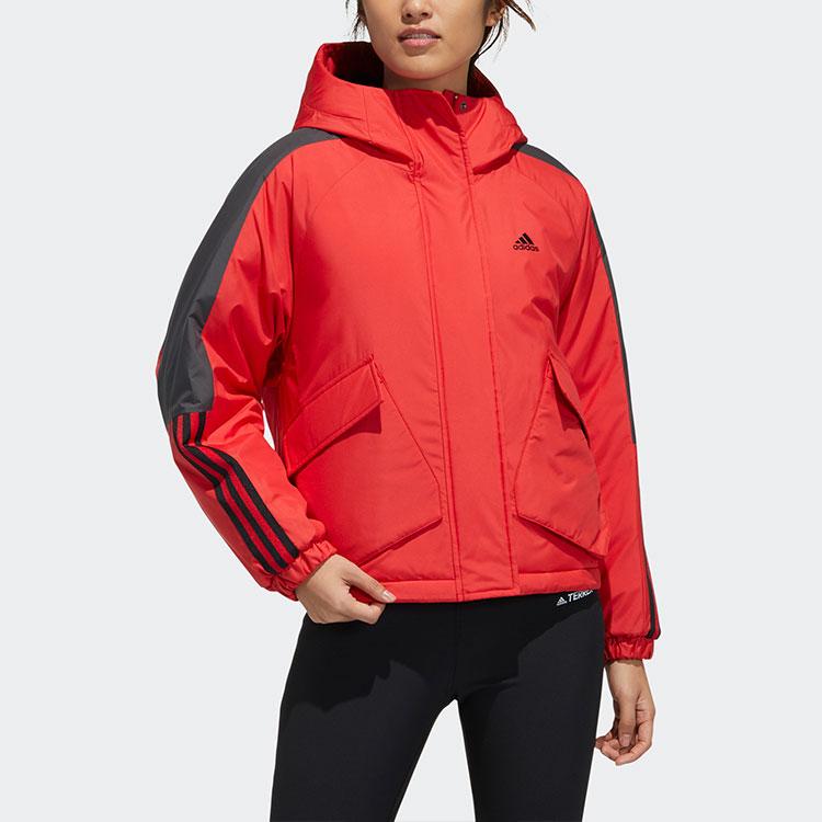 Adidas Cny Series W X-Bu Jacket Casual Sports Hooded Cotton Coat Winter Women Jackets Crimson GN7377