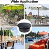 Umbrella Hole Insert Set for Patio Tables, Threaded 2 Inch Table Opening Cover with 1.63 Inch Umbrella Shaft Clearance and ABS Cap