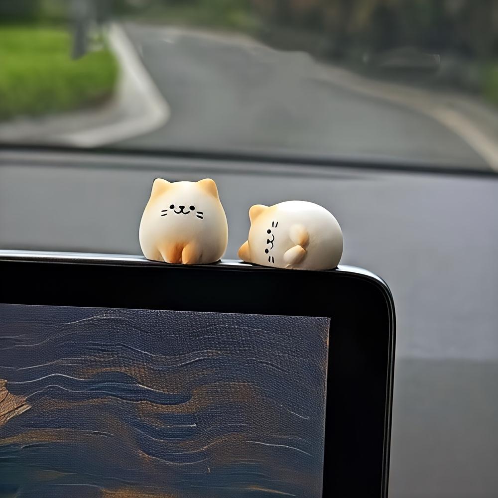 3pcs Adorable Kitten Car Decor Dashboard & Center Console Ornaments - Cute Suitable for Dashboard, Steering Wheel Trim, Box Decoration
