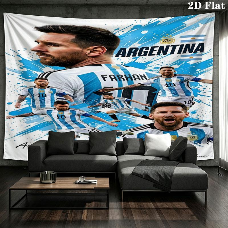 Leo Messi Wall Tapestry Aesthetic Wall Hanging Printed Fabric Blanket Decorative Tapestries for Bedroom Living Room Home Decor