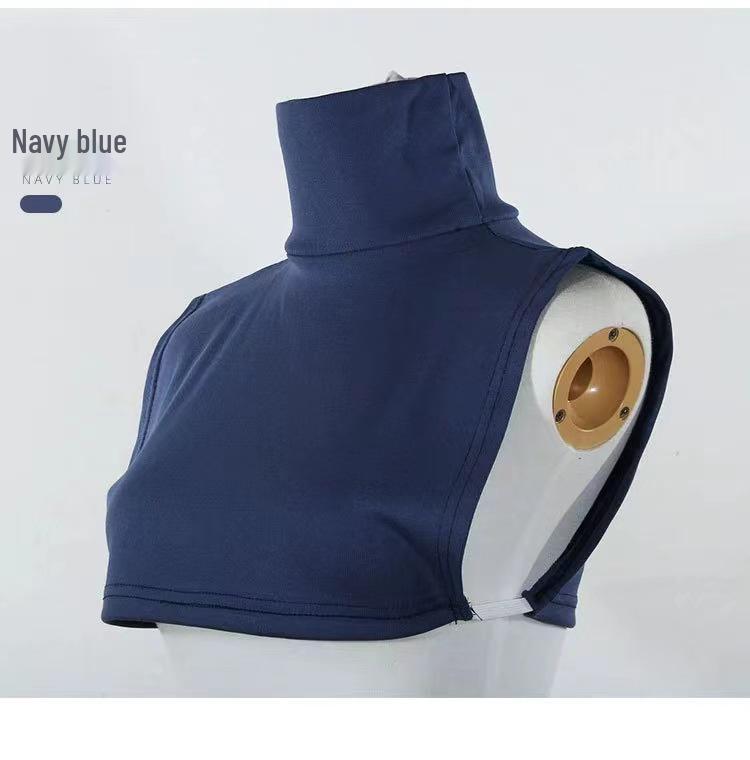 Women's Striped Semi-High Neck Cotton Decorative Collar Pullover: Warm & Fashionable Innerwear for Autumn/Winter