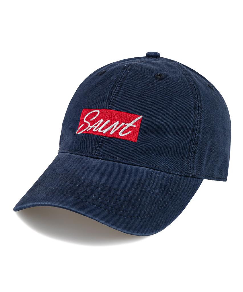 Wig Saint Box Logo Cation Washed Ball Cap - Navy