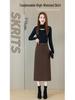 Stylish Retro High-Waist A-Line Midi Skirt - Women's 2025 Autumn/Winter Collection