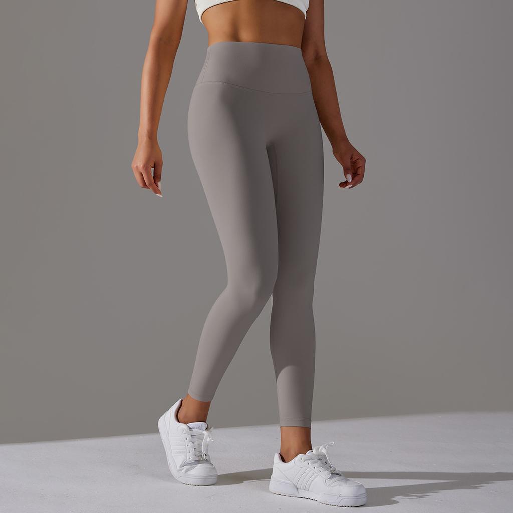 Nude Skin-friendly Yoga Pants Women Without Awkward Line High-waisted Bottoms To Lift The Buttocks Elastic Fitness and Sports Nine-minute Pants