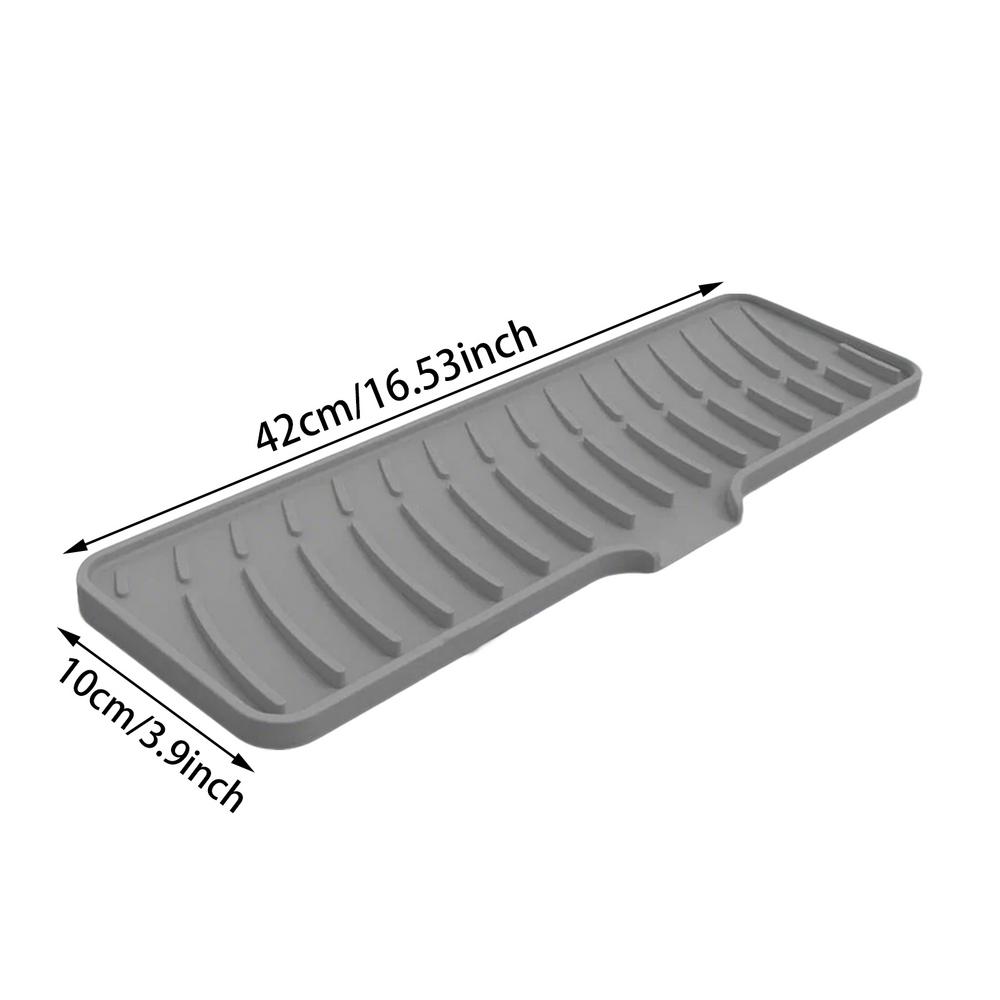 

Sink Faucet Mat Silicone Faucet Mat Splash Catcher Sink Accessories Multipurpose Sink Sponge Holder For Kitchen Counter Bathroom сірий