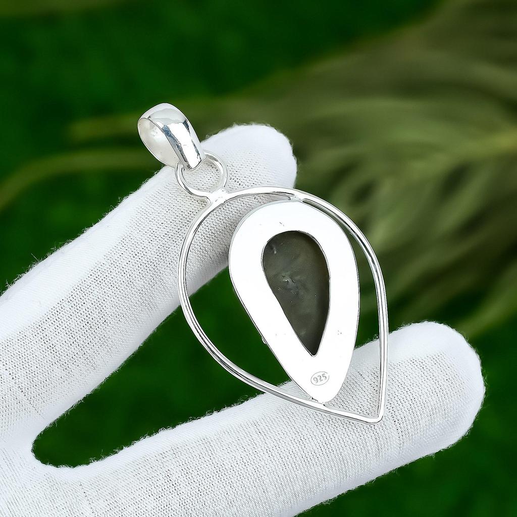 Gift For Women Pendant 925 Sterling Silver Natural Labradorite Rough Gemstone
