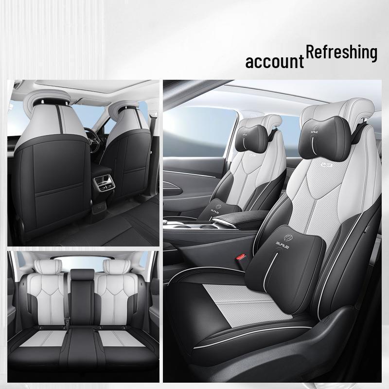 Buick E5 Car Seat Cover: Full Surround, Perforated Leather, All-Season Cushion.