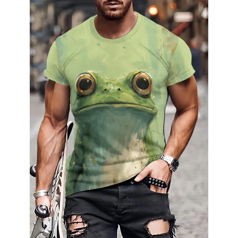 

Мультяшный Животный Лягушки Узор 3D Принтованные Футболки Повседневные Футболки с Коротким Рукавом и Круглым Вырезом для Мужчин XS