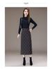 Women's Plaid Wool Hip-Hugging Half Skirt with Elastic Waist and Back Slit, 2025 Winter Collection