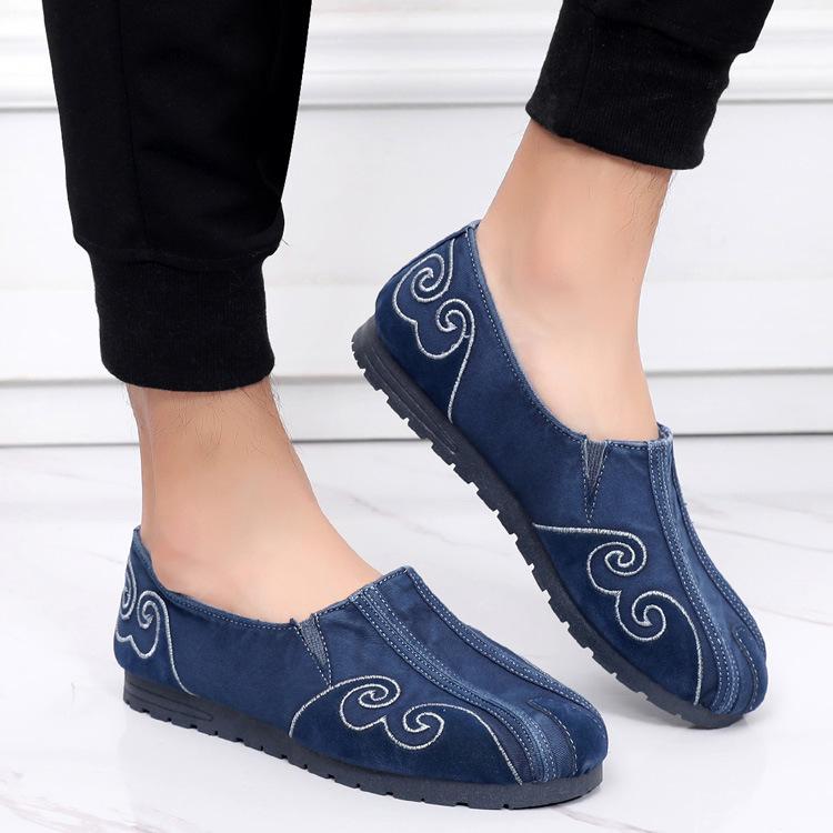 

Старые Пекинские тканевые туфли Ленивые мужские повседневные туфли Джинсовые одинарные туфли 44 синий