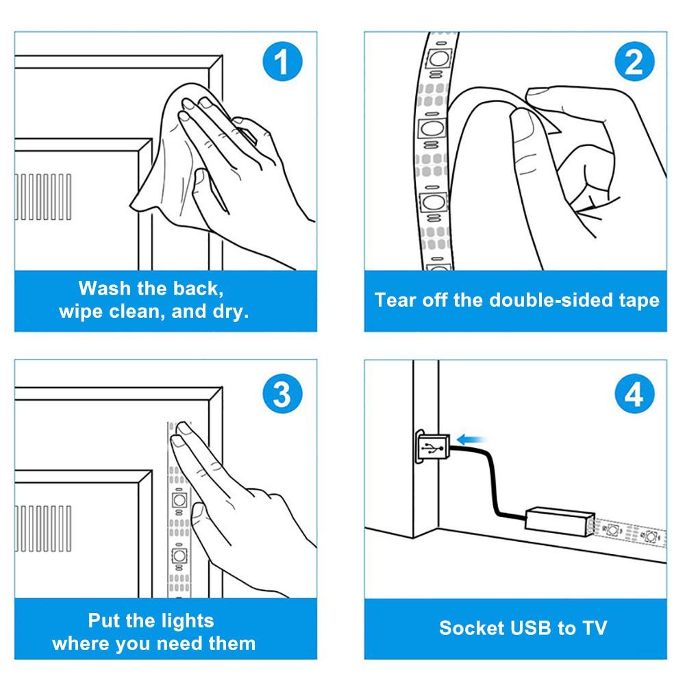 LED Strip Light 5V USB SMD 2835 LED TV Background Lighting LED Strip 1M 2M 3M 4M 5M DIY 2835 LED Flexible Cabinet Home Decoration Lamp
