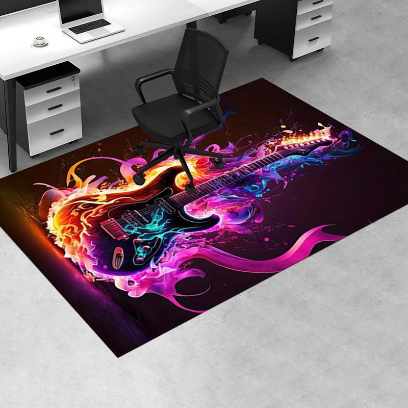1pc. Colorful Electric Guitar Abstract Art Print Home Decor Rug Office Carpet Chair Mat Outdoor Gift
