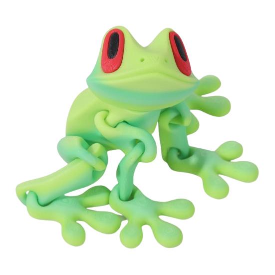 3D Printed Magnetic Frog Toy Movable Joints Frog Fridge Magnet Articulated Poseable Frog Model