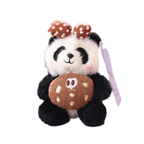 Doll Pendant Keychain Cartoon Panda Shape Plush Doll Key Holder Lightweight Keychain Decorative Bag Accessory