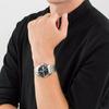 Montre-bracelet analogique automatique pour homme en acier inoxydable à cadran bleu pour la vie quotidienne, tenue d'affaires, décoration, cadeau d'anniversaire idéal pour homme SEM78002BB