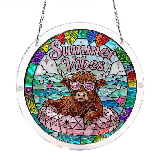 83 Pcs Acrylic Suncatcher Jigsaw Puzzles Stained Glass Style Window Hanging Decor DIY Sun Catcher Kit for Home Garden Decor
