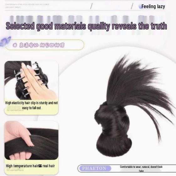 Women's Lazy Style Clip-in Bun Wig - Natural Fluffy Hair Accessory