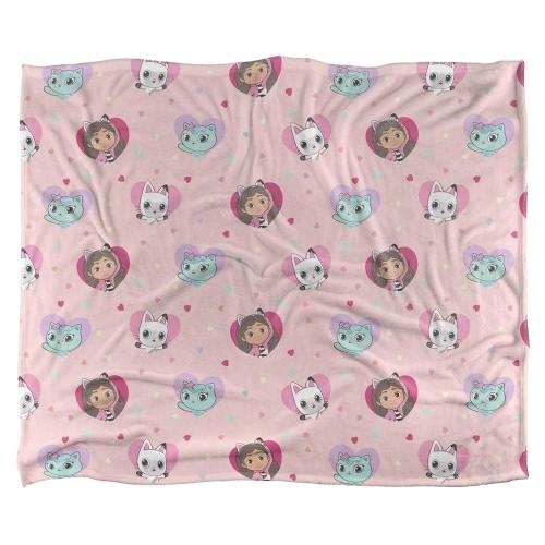 GabbyÂ´s Dollhouse Silky Hearts Pandy Paws Supersoft Blanket