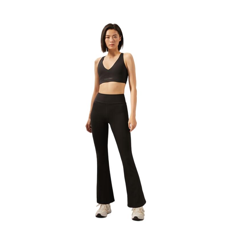 Calvin Klein Moisture-Wicking Medium Support Cross-Back Yoga Sports Bra Women Sports Bra Space-Black GWS4K200