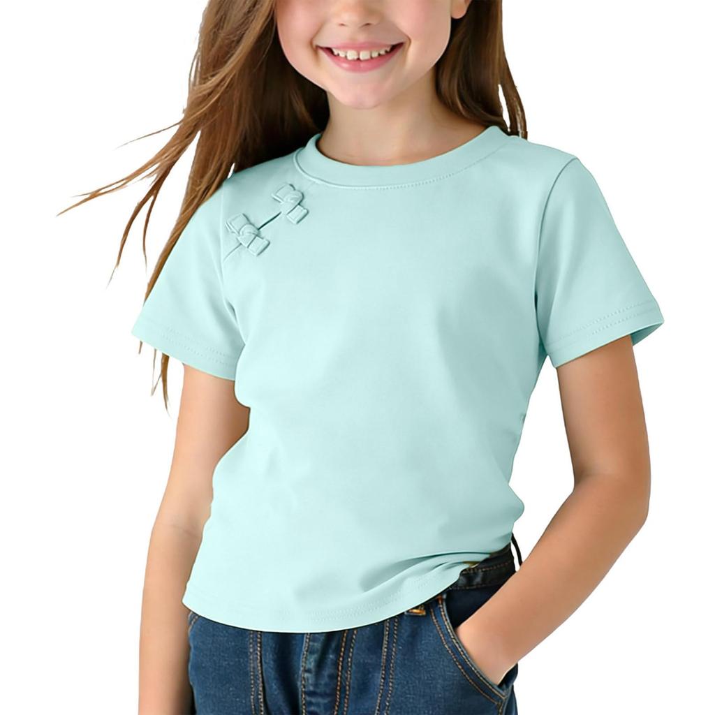 T-shirt casual girocollo a maniche corte per bambina