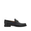 Ferragamo Gancini Leather Loafers Black