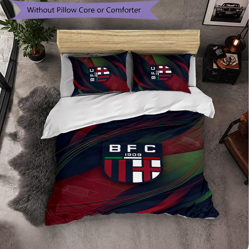 Bologna FC Themed Bedding 3Pcs Duvet Cover Set Decorative Bed Linen For Teen Room Home Decoration