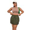 Mini jupe cargo décontractée pour femme, couleur unie, jupe courte Y2K, moulante avec poches à rabat, taille haute, jupe de banlieue mode