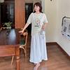 Large size age-reducing graffiti printing T-shirt summer new cool pullover versatile top 232528