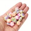30pcs Y2K AB Colorful Flower Acrylic Beads with Large Holes for DIY Hair Ties, Bracelets & Phone Charms