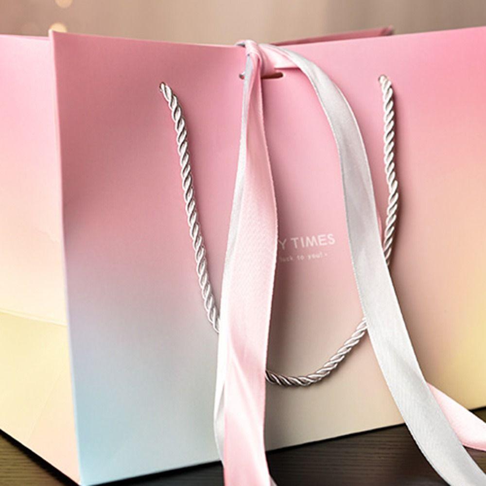 With Handles Party Favor Bag With Bow Ribbon Shopping Bags Wedding Celebration Present Wrap