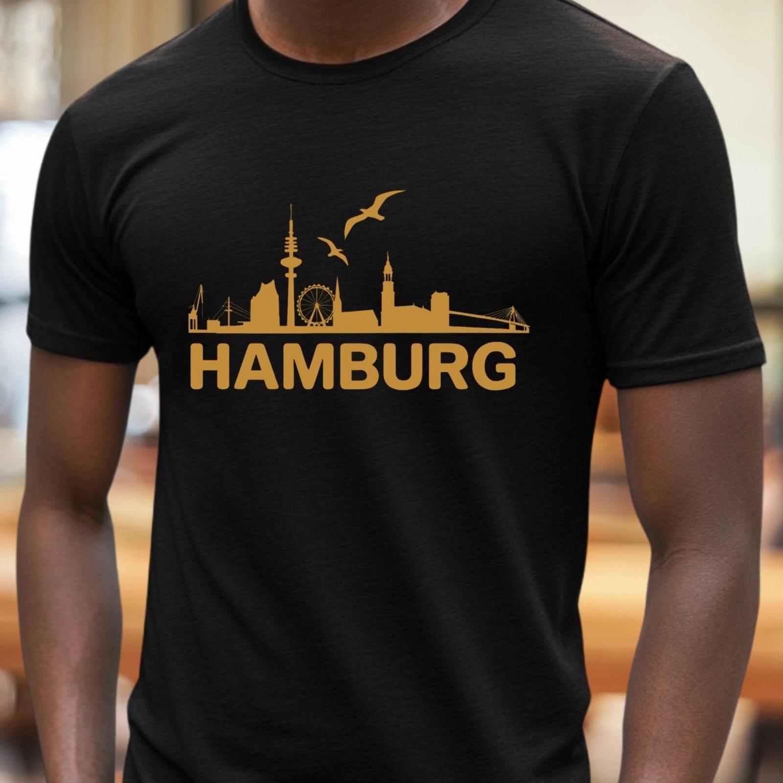 T-Shirt Herren Hamburg Skyline Motiv Baumwolle Größe S bis 5XL S