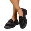 Large size platform women's small leather shoes women's spring and autumn new single shoes retro one-pedal women's shoes