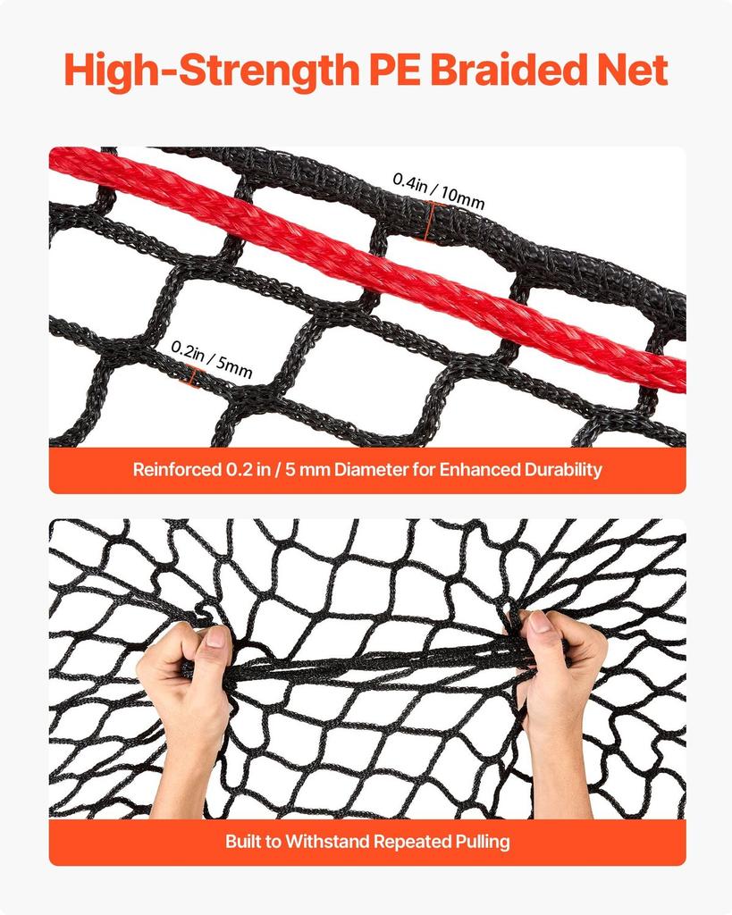 Round Bale Hay Net, 1.8 x 1.8 x 1.8 m, 38.1 x 38.1 mm Holes, PE Material, Knotless Design, with Zip Ties, Needle Shuttle, Repair Twine and Storage