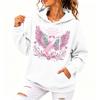 Women's Casual Hoodie with Printed Design, Loose Fit Sweatshirt for Everyday Wear