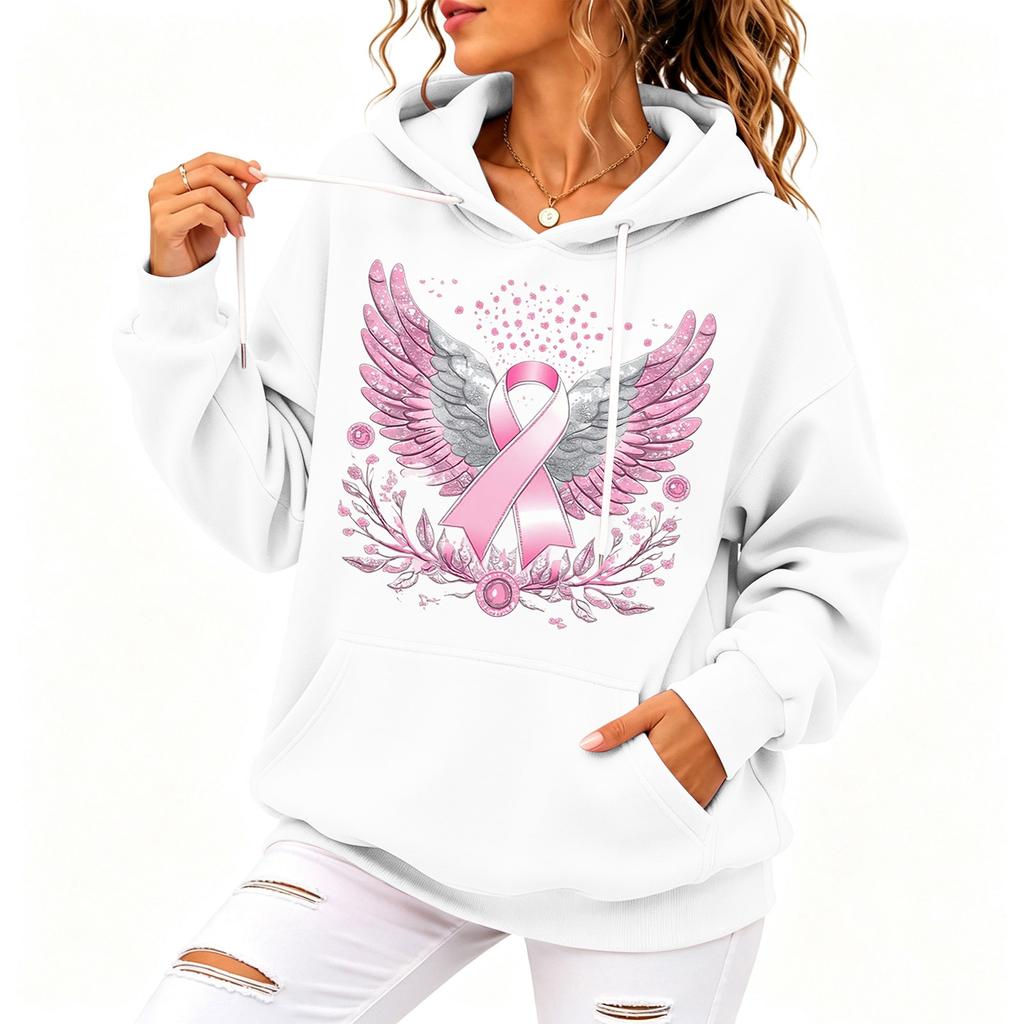 Women's Casual Hoodie with Printed Design, Loose Fit Sweatshirt for Everyday Wear