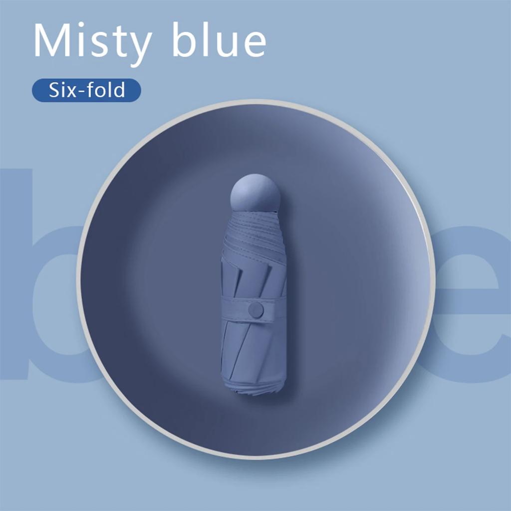 Ultraleichter, kompakter, tragbarer Kapsel-Regenschirm, UV-Schutz, Mini-5-fach-Regenschirm