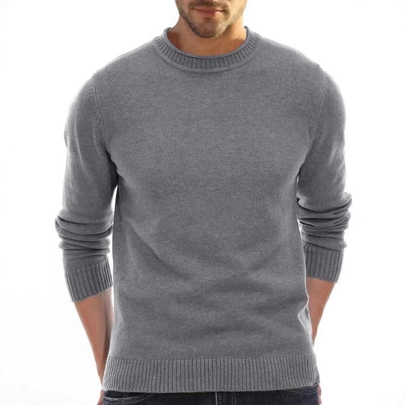 Men S Long Sleeve Crew Neck Knit Sweater Casual Inner Wear