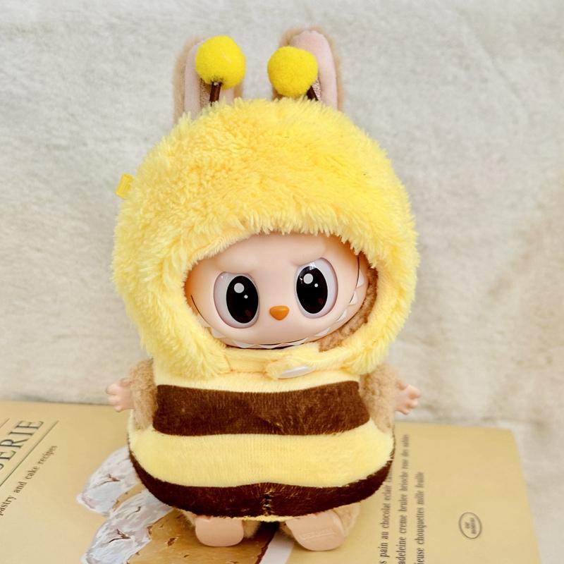 

Только одежда 10 см Каваи Лабубу Плюшевая игрушка Картофельные чипсы Кукуруза Животное Акула Динозавр Пчела Комбинезон Одежда Лабубу Подарок для детей