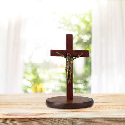 Figurine Sculpture Jesus Cross, Gift From The Prayer Religious Statue, Office Ornament, for